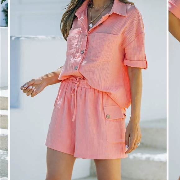 Vici Collection Button Down Top & Bottom Set - Picture 1 of 6